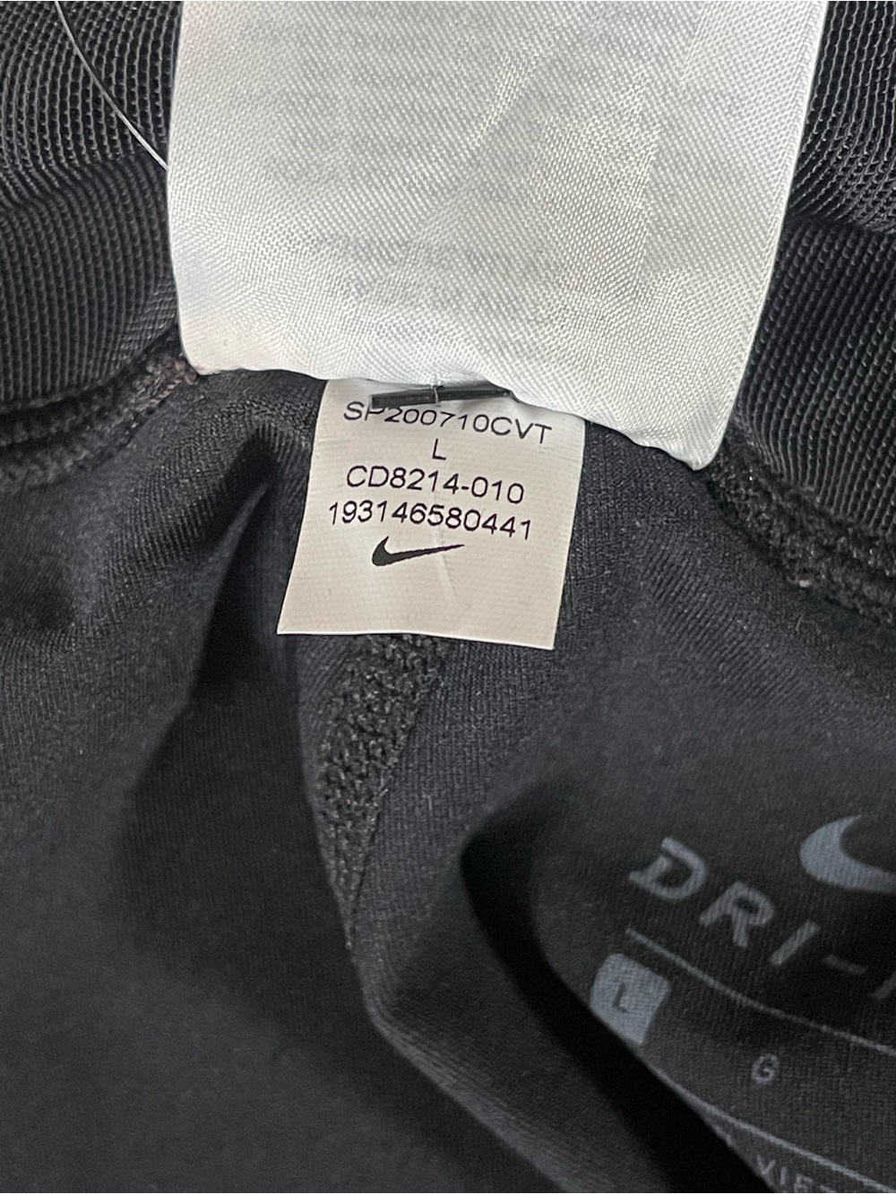 Nike Black Capri Running Leggings with White Swoosh Women’s Large - Picture 8 of 16